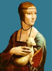 Lady with an Ermine, invented blue
