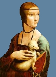 Lady with an Ermine, Louvre blue
